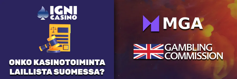 Igni Casino laillinen asema, UKGC ja MGA lisenssit.